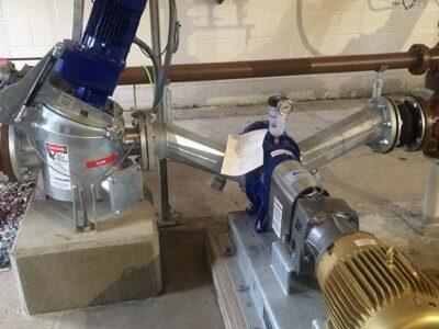 Vogelsang RotaCut Grinder and Rotary Lobe Pump Used for Centrifuge Sludge Feed Pump
